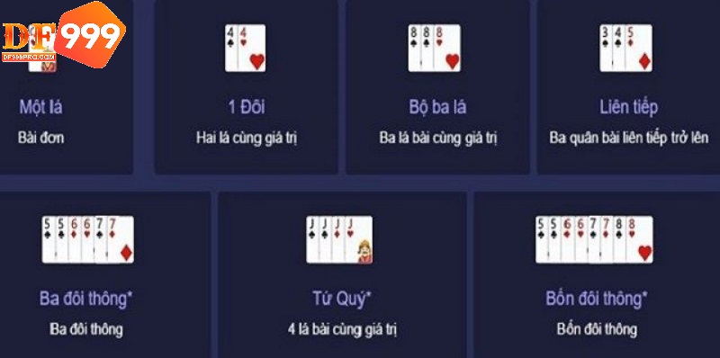 Các loại bài trong game Tiến lên miền Nam