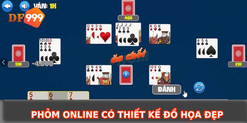 Phỏm online có thiết kế đồ họa đẹp